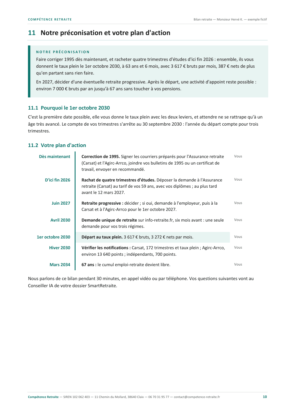 Bilan retraite fictif, page 10 sur 11