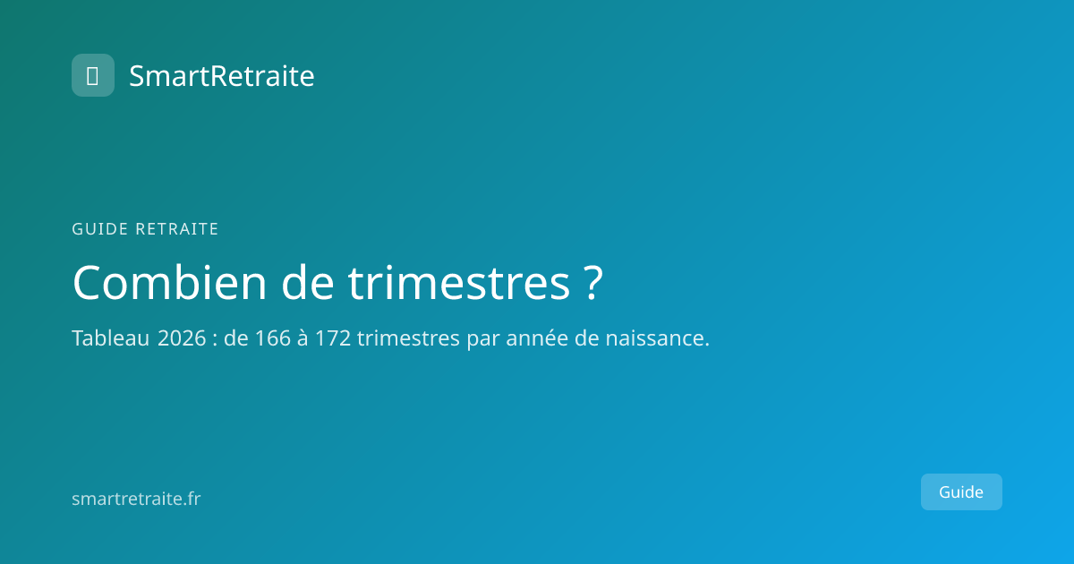 Combien de trimestres pour la retraite ? 2026 | SmartRetraite